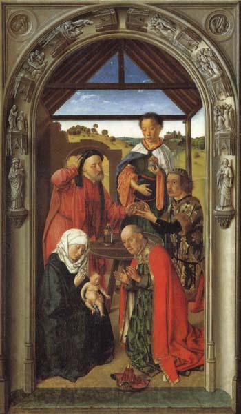 Dieric Bouts The Annunciation,The Visitation,THe Adoration of theAngels,The Adoration of the Magi Norge oil painting art